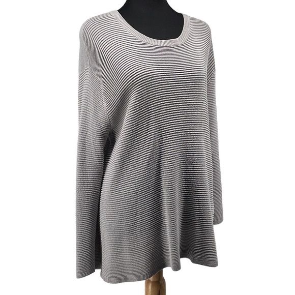 SAMSOE samsoe grey light weight sweater polyamide viscose minimalist sz m - Picture 2 of 13
